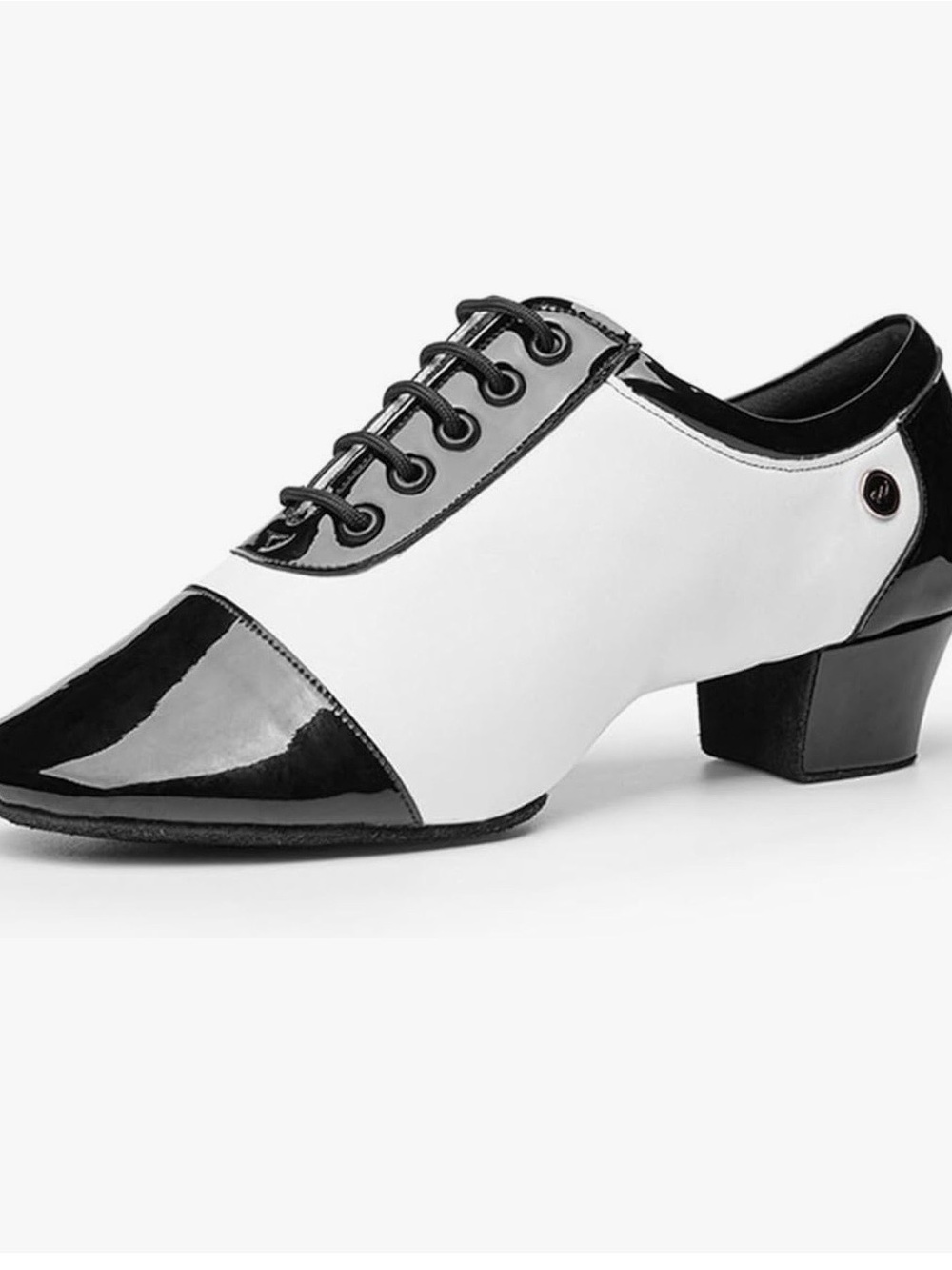 Black and white latin dance shoes
